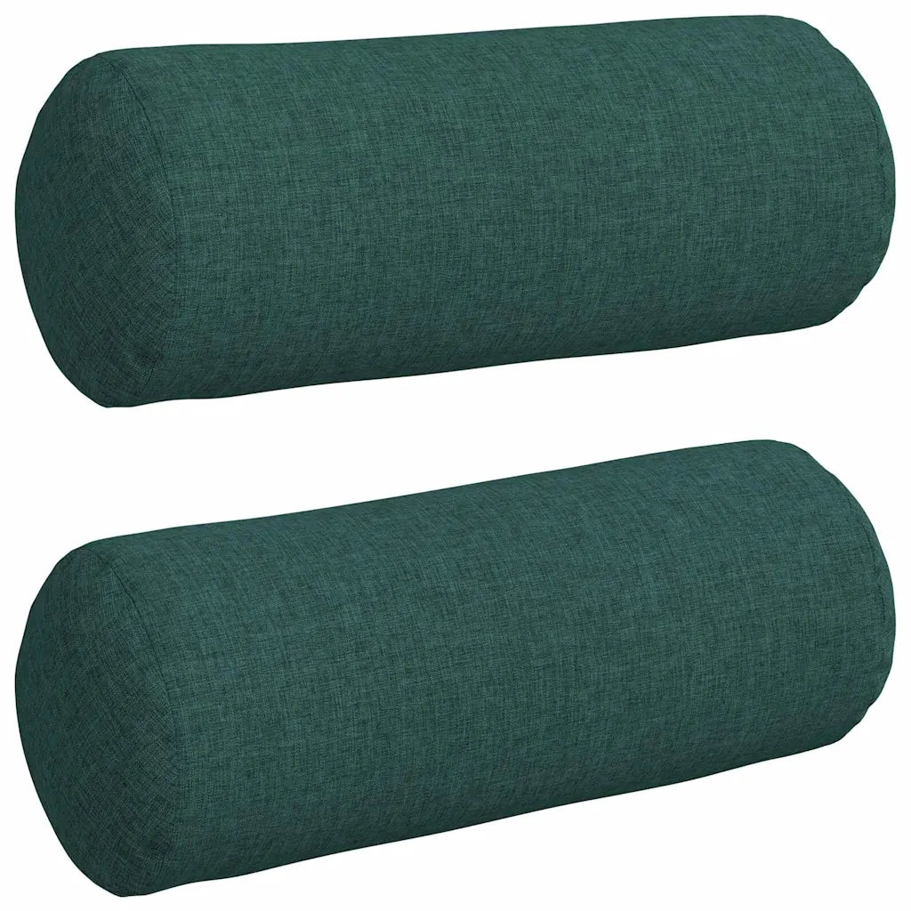 Cuscini a rullo 2 pz | Cuscini per sedie Verde Scuro ? 15 x 40 cm Tessuto