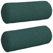 Cuscini a rullo 2 pz | Cuscini per sedie Verde Scuro ? 15 x 40 cm Tessuto