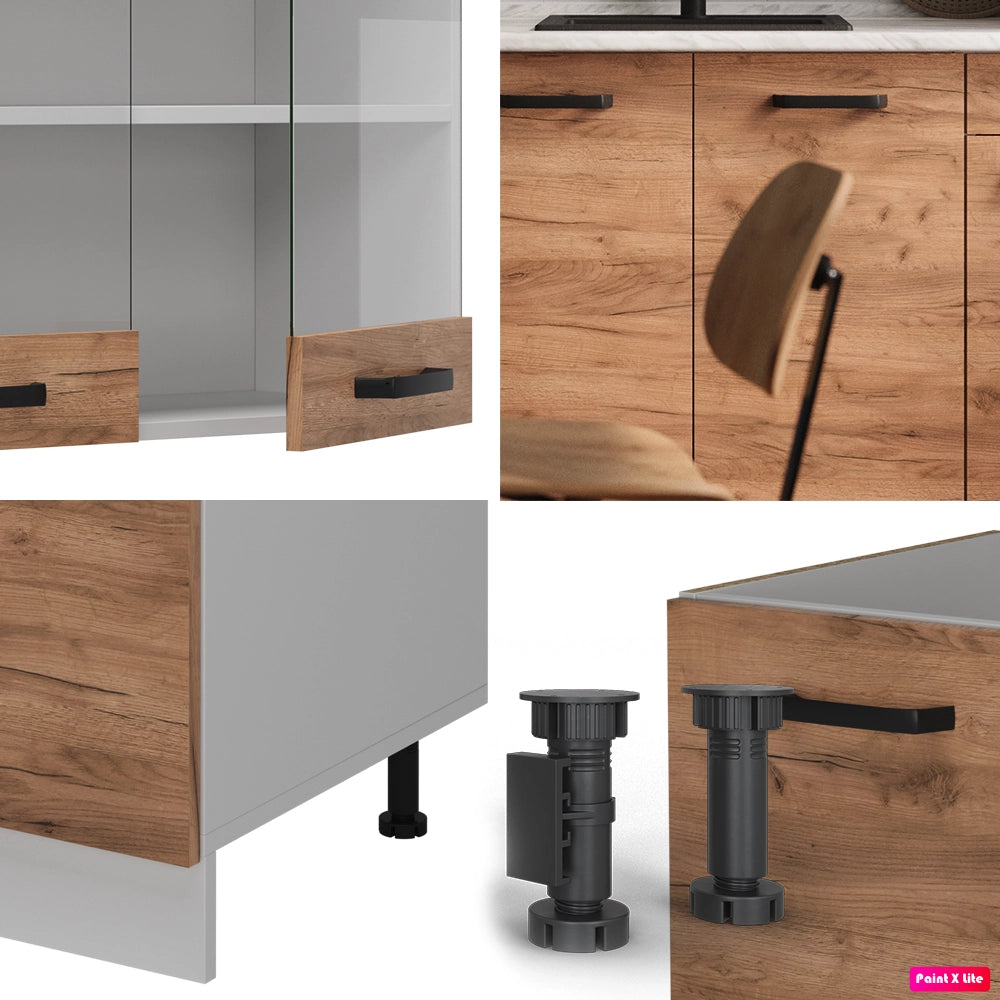 Vicco Cucina monoblocco Quercia dorata/bianco 140 cm PL Rovere