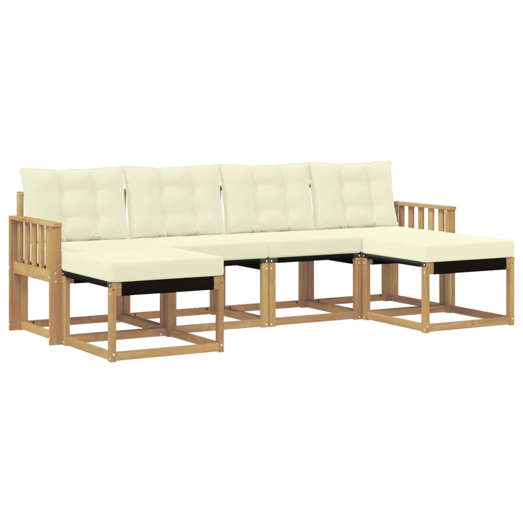 Set di divani da esterno 6 pz Bianco e Crema 3389736