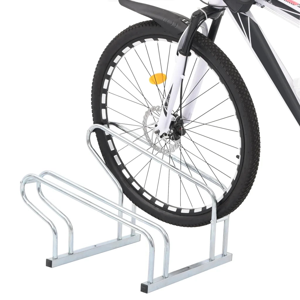 Supporto per 2 Bici da Pavimento Autoportante Acciaio Zincato 4005573