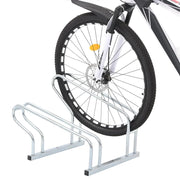 Supporto per 2 Bici da Pavimento Autoportante Acciaio Zincato 4005573