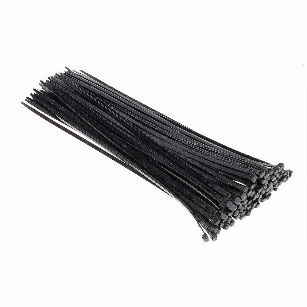 Trade Shop - Set 100 Pz Fascette Serracavo Autobloccanti In Nylon Nero 4.8mm X 300mm 48-300-n -