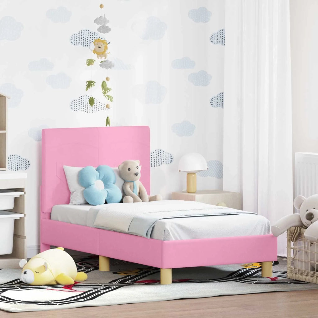 Letto singolo | Letto per adulti | Struttura letto per bambini con testata Rosa 70 x 140 cm