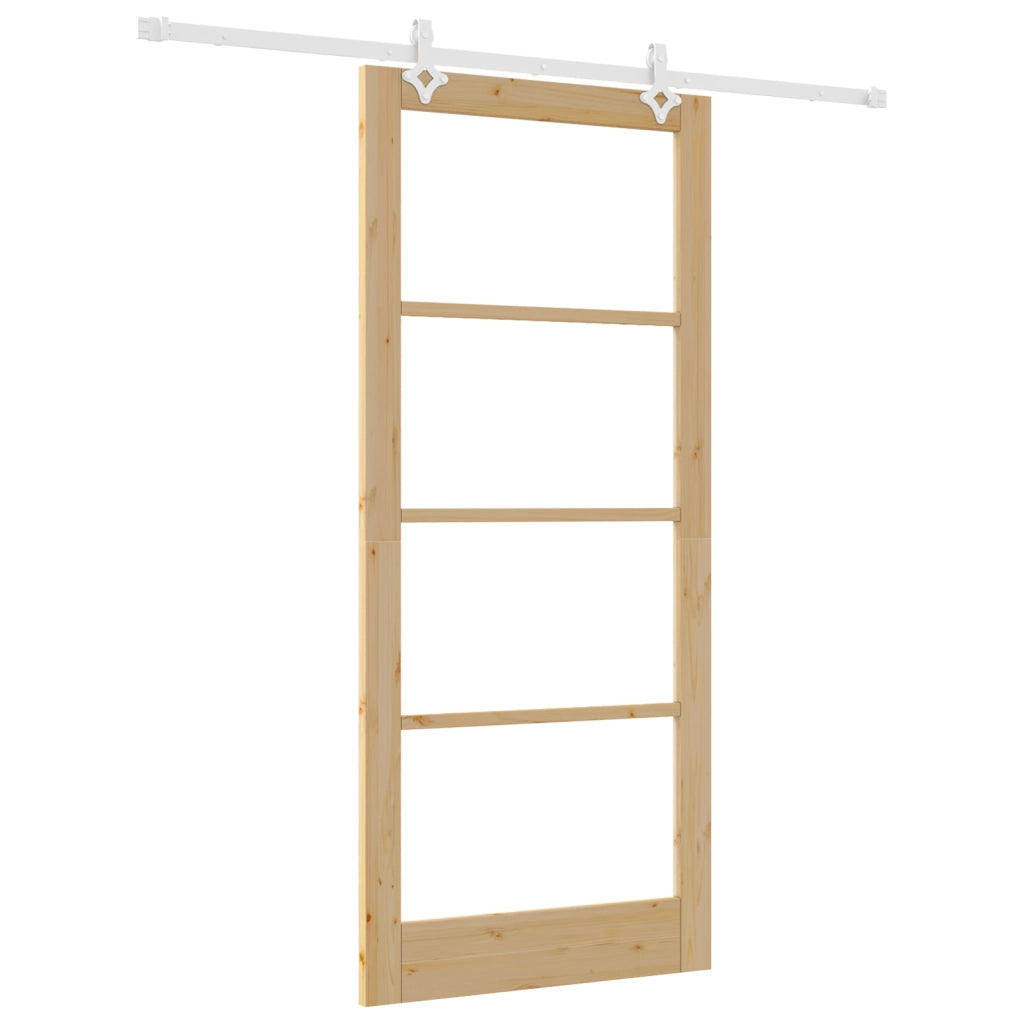 Set di porte scorrevoli  con hardware 93x211 cm in legno massiccio di pino