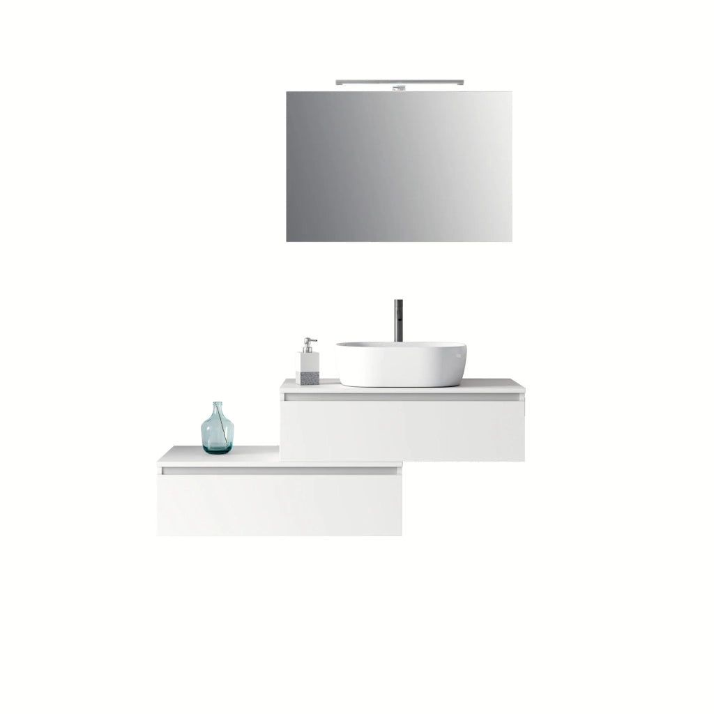 Composizione 5 pezzi ASTRA bianco opaco_140x45x190