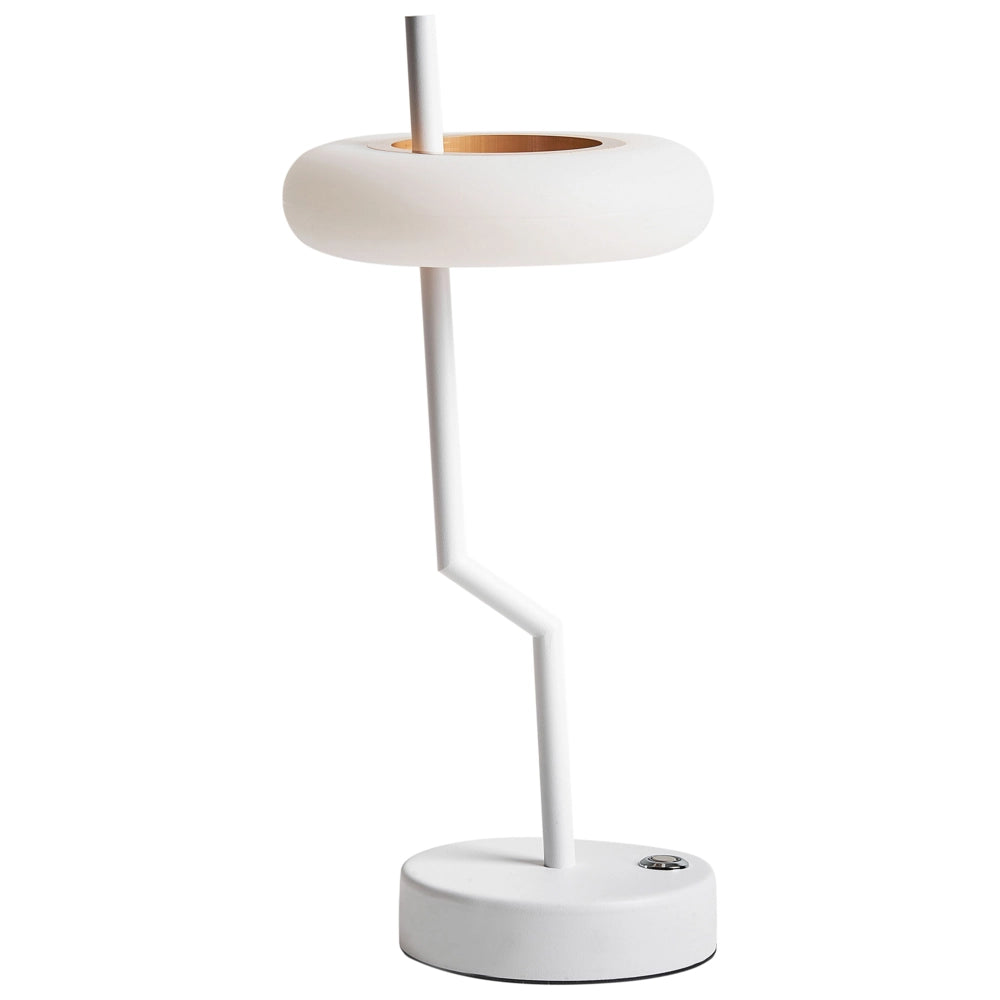 Lampada da tavolo in alluminio bianco senza fili per interni ed esterni stile moderno