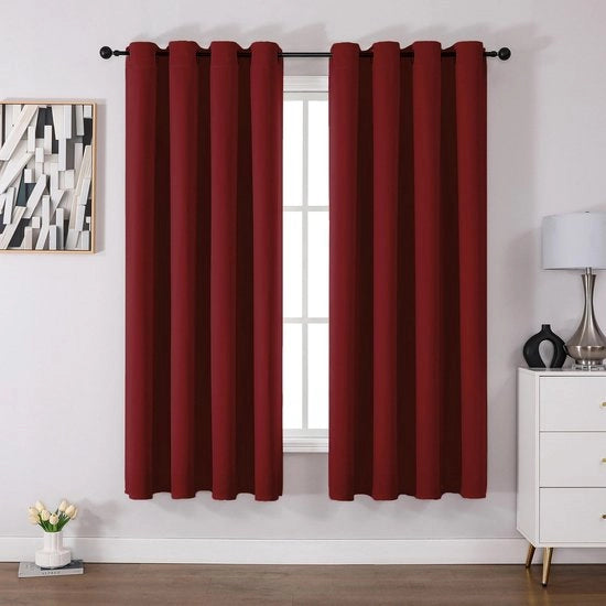 Set di tende da finestra a doppia imbottitura UV-resistente - 2 pezzi - Isolamento termico - Impermeabile al rumore - Resistente all'usura - Dimensioni H 175 x B 140 cm - Tende da finestra