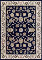 Parure di tappeti BABIL (1pz cm.80x150 + 2pz cm.60x110) trsi scendieletto disegno classico orientale colore blu e crema