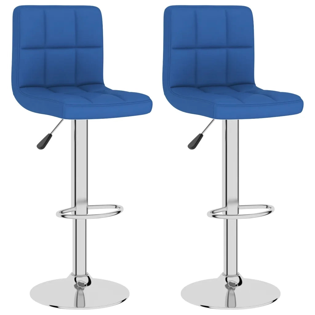 Sgabelli da Bar 2 pz Blu in Tessuto 334243