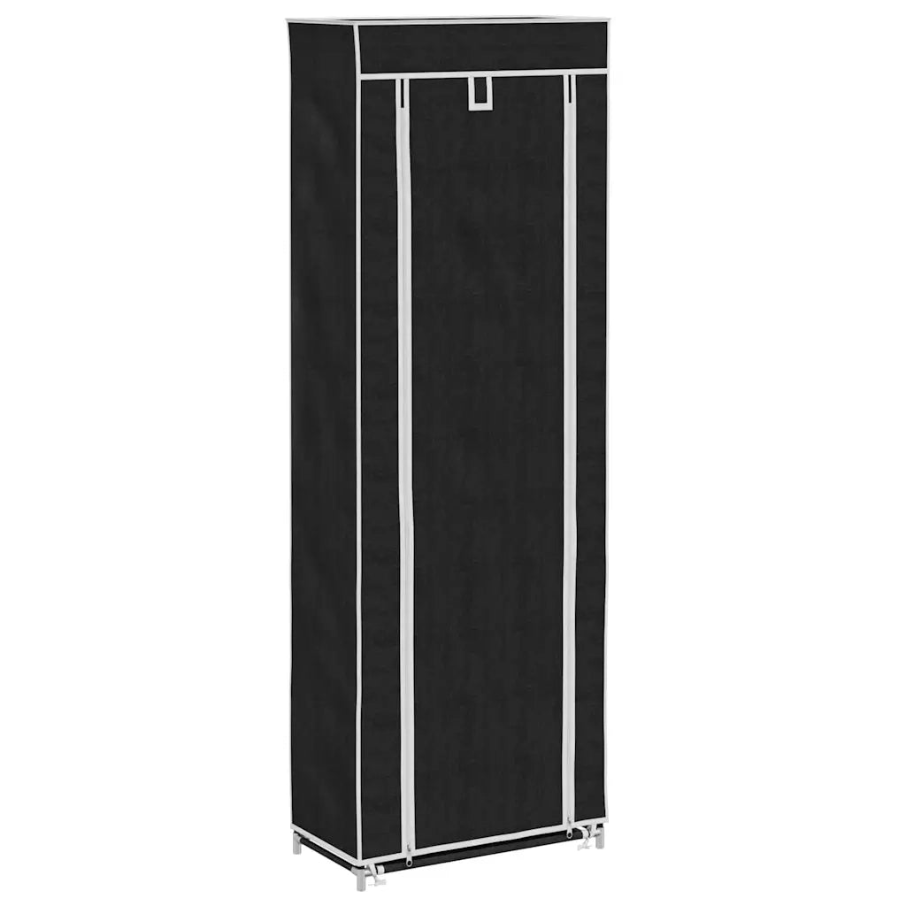 Scarpiera in Tessuto Richiudibile 57 x 29 x 162 cm Nera 240491