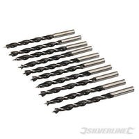 Punte con punta di centraggio e scanalatura doppia per legno Silverline 612120 - 8 mm / 10 Pezzi