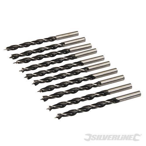 Punte con punta di centraggio e scanalatura doppia per legno Silverline 612120 - 5 mm / 10 Pezzi