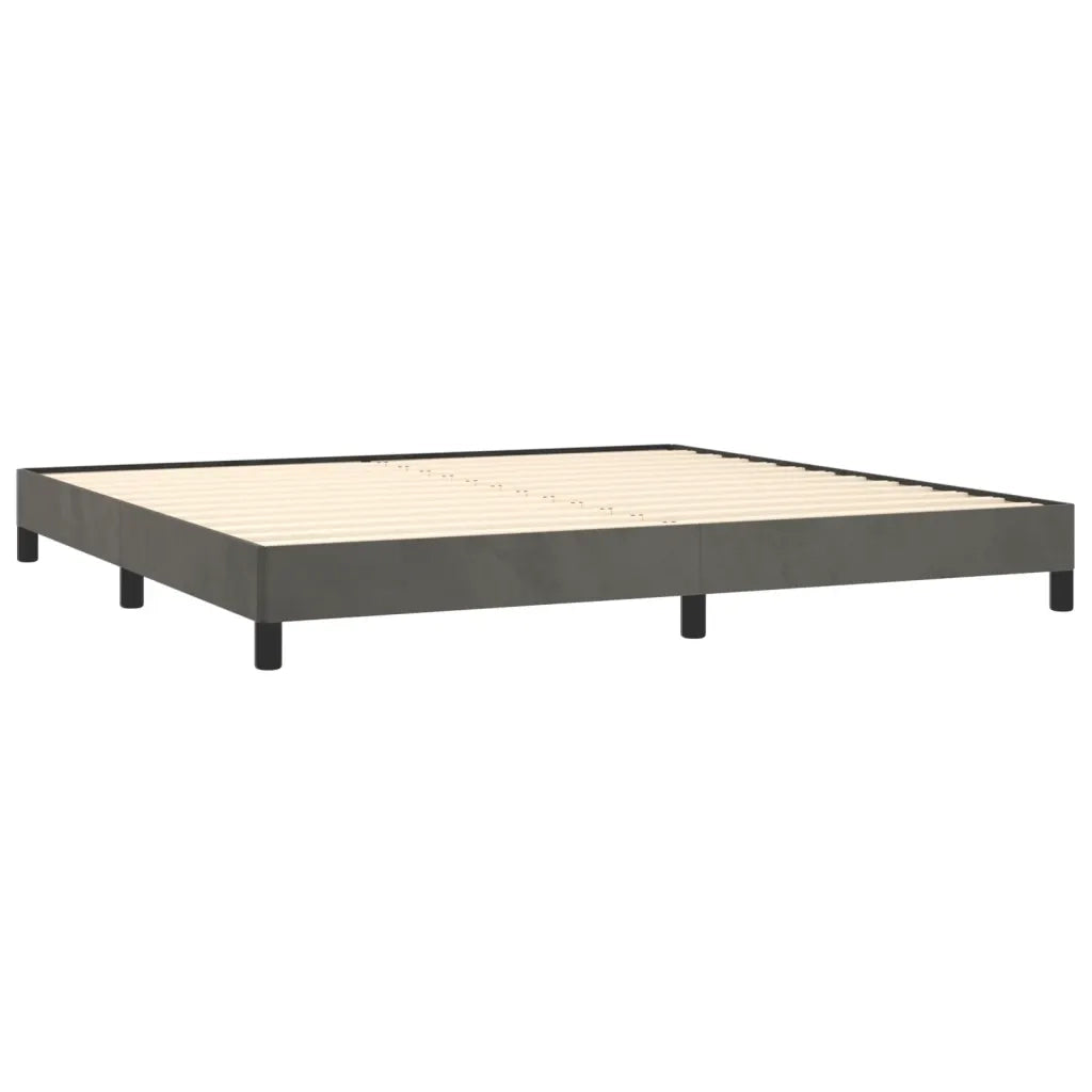 Giroletto senza Materasso Grigio Scuro 200x200 cm Velluto