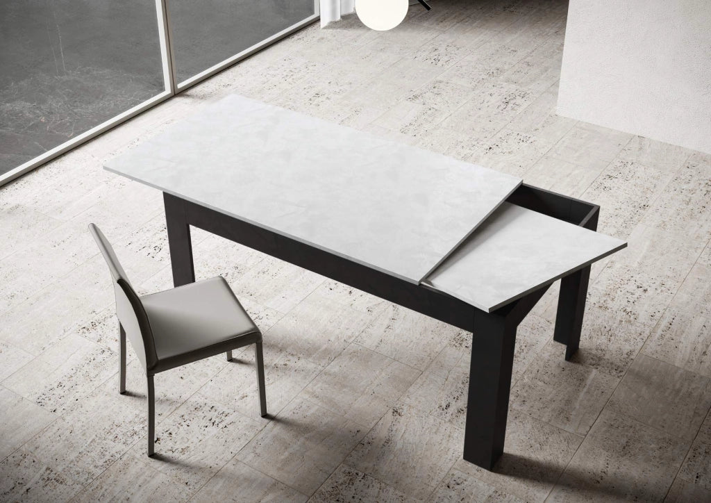Tavolo Allungabile 120-180x90x77 cm Bibi Mix Bianco Spatolato