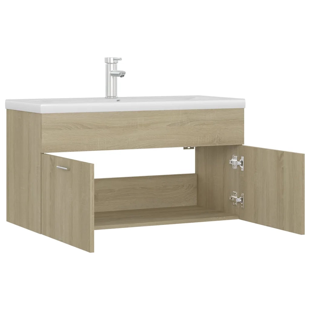 Mobile con Lavabo Integrato Rovere Sonoma in Legno Multistrato 3071291