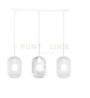 SOSPENSIONE BIANCO 3 LUCI RETTANGOLARE VETRI TR + 2X BF 1181BI-S3 R-BT