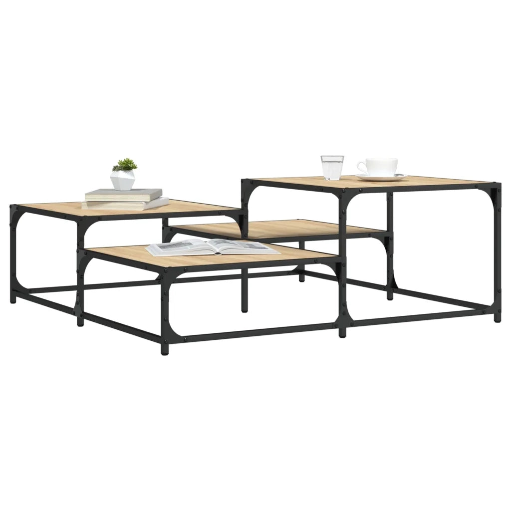 Tavolino Salotto-Tavolino da soggiorno-Tavolo Rovere Sonoma 107x107x40 cm Legno Multistrato