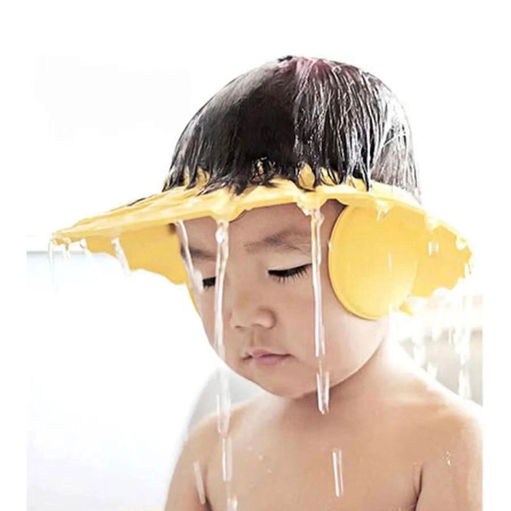 Trade Shop - Cappello Doccia Per Bambini 3 Pz Cuffia Da Bagno Per Testa Bambino Regolabile Visiera -