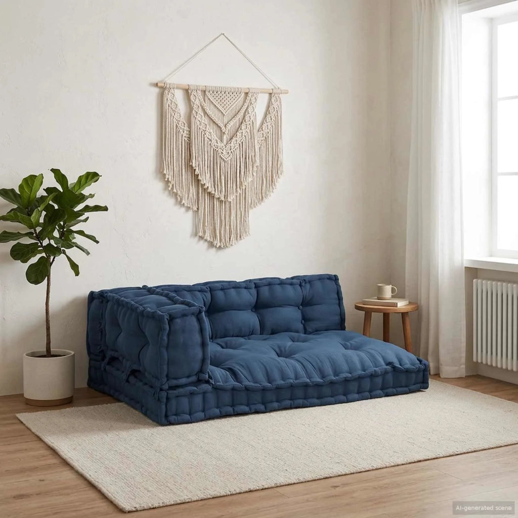 Cuscino per Divano Pallet 3 pz | Cuscini per sedie Indaco 120 x 80 x 38 cm Tessuto