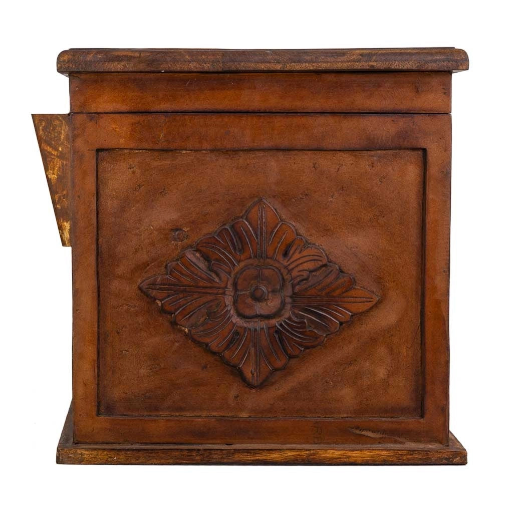 Baule in legno fatto a mano marrone 70x50x50h