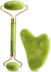 Set di Gua Sha per la Massaggio del Viso - Apparecchiatura per la Massaggio del Viso - Anti-invecchiamento - Rilassamento Myofasciale - Circolazione del Sangue - Quarzo Rosa Zucchero