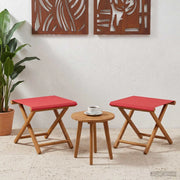 Lettino 2 pcs Legno di Eucalipto Massello Rosso 42024892
