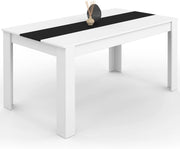 GEORGIA Tavolo da pranzo rettangolare bianco e nero per 8 persone 160 x 80 cm