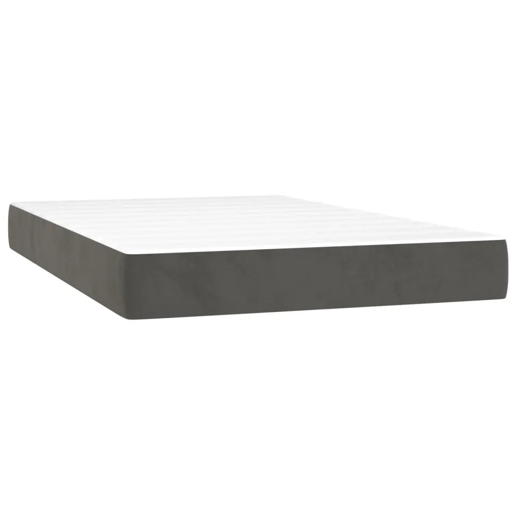 Giroletto a Molle con Materasso Grigio Scuro 120x200 cm Velluto 3142954