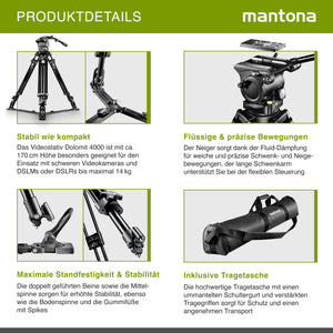 Mantona Treppiede video Dolomit 4000, 170cm