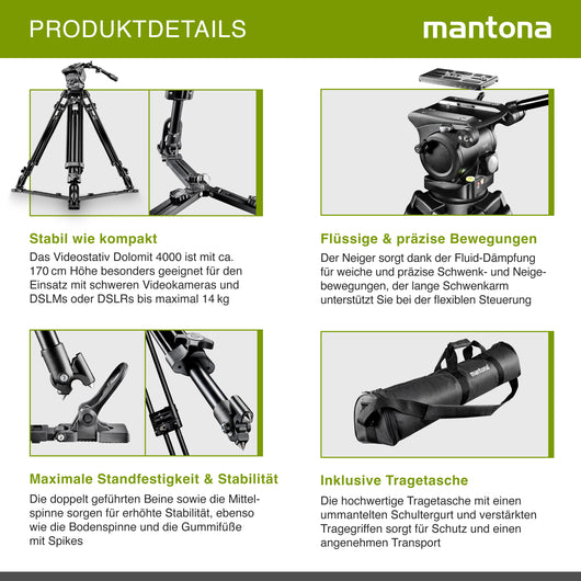 Mantona Treppiede video Dolomit 4000, 170cm