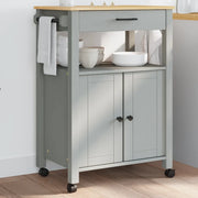Carrello da Cucina-Scaffale per Cucina MONZA 60x40x88,5 cm in Legno Massello di Pino 243846