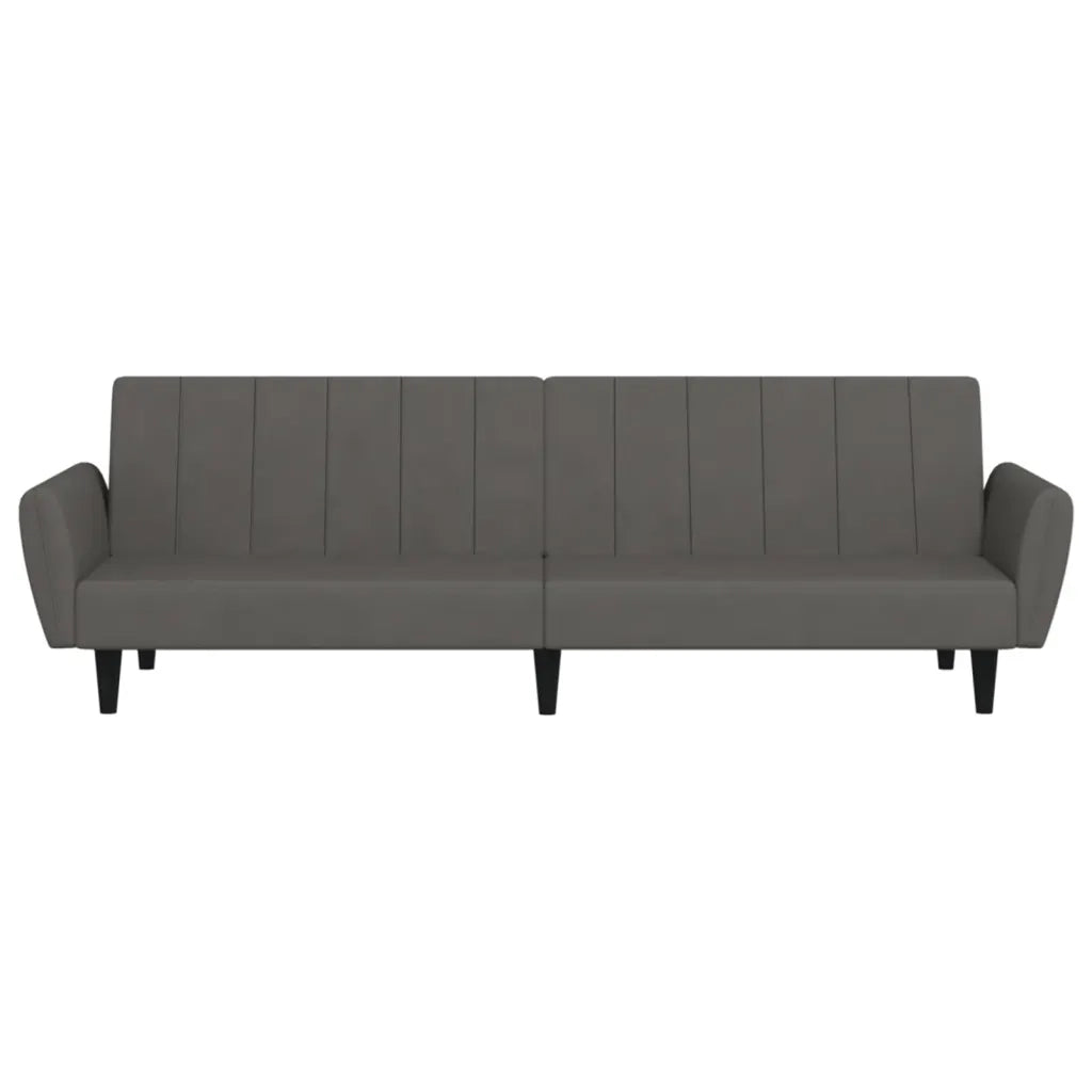 Divano letto | Sof¨¤ letto | Letto singolo a 2 Posti Grigio Scuro in Velluto