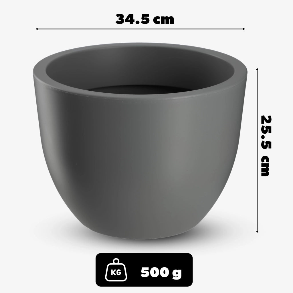 Copertura per vaso da fiori KADAX, rotonda, 35 cm, grigia.