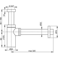 Sifone minimalista da 1' 1/4 per lavabo moderno, dorato