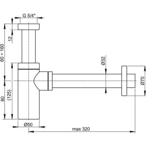 Sifone minimalista da 1' 1/4 per lavabo moderno, dorato