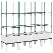 Fioriera | Cassetta per fiori | Vaso da Giardino con Graticcio Bianco 160x40x142,5 cm PP