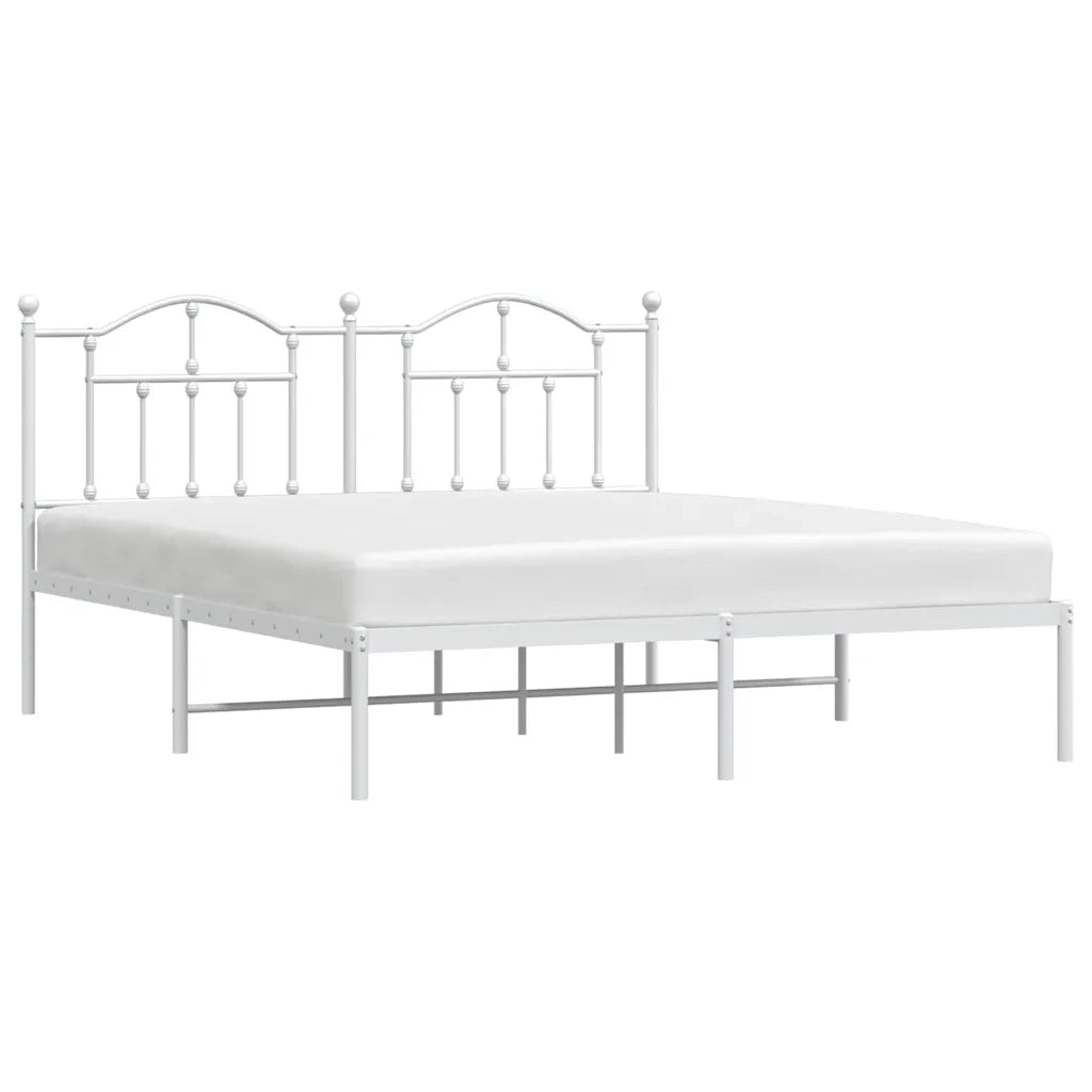 Giroletto con Testiera Metallo Bianco 183x213 cm 353493