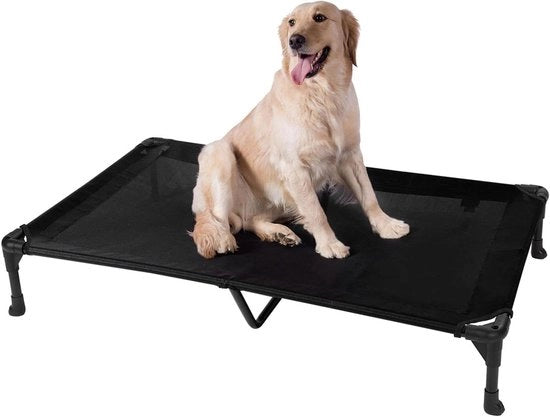 Letto per cani elevabile - Cuscino per animali domestici trasportabile con rete lavabile - X Large nero