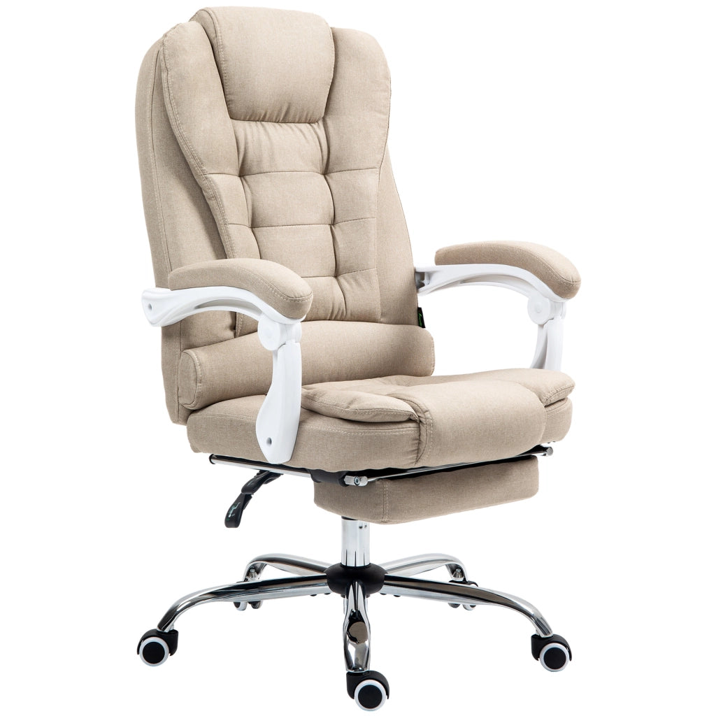 Sedia da Ufficio Manager con Poggiapiedi ¨C Xylo ¨C Schienale Reclinabile, Braccioli Imbottiti, Beige