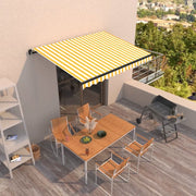 Tenda da Sole Retrattile Manuale-Tenda parasole per Patio 350x250 cm Gialla e Bianca 572201