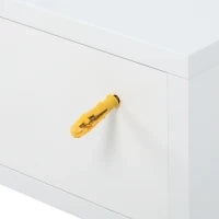 Set 2 Comodini Sospesi in Legno, Design Moderno, 40x30x15cm - Bianco
