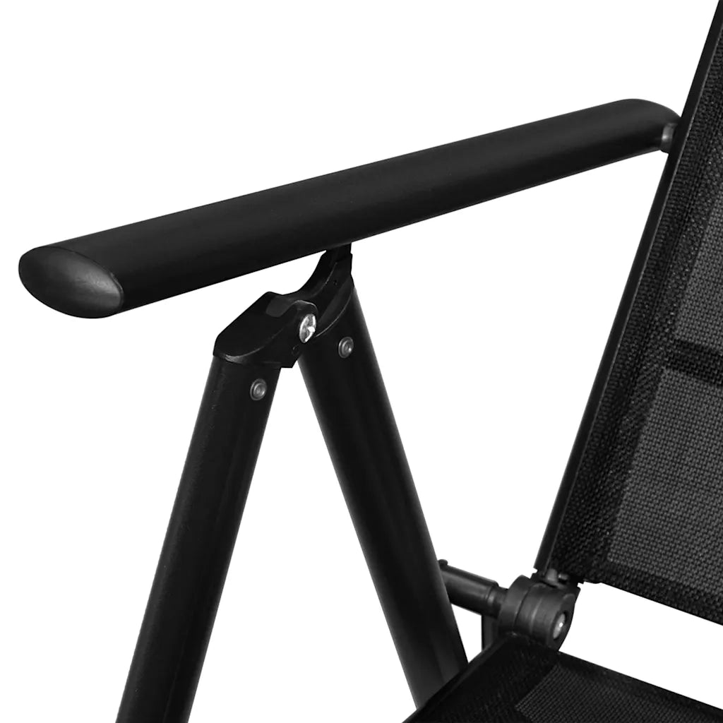 Set Mobili Pranzo per Giardino 5 pz | Set Salotto da Giardino in Alluminio Textilene Nero