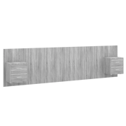 Testiera | Testata Letto con Armadietti Legno Multistrato Grigio Sonoma