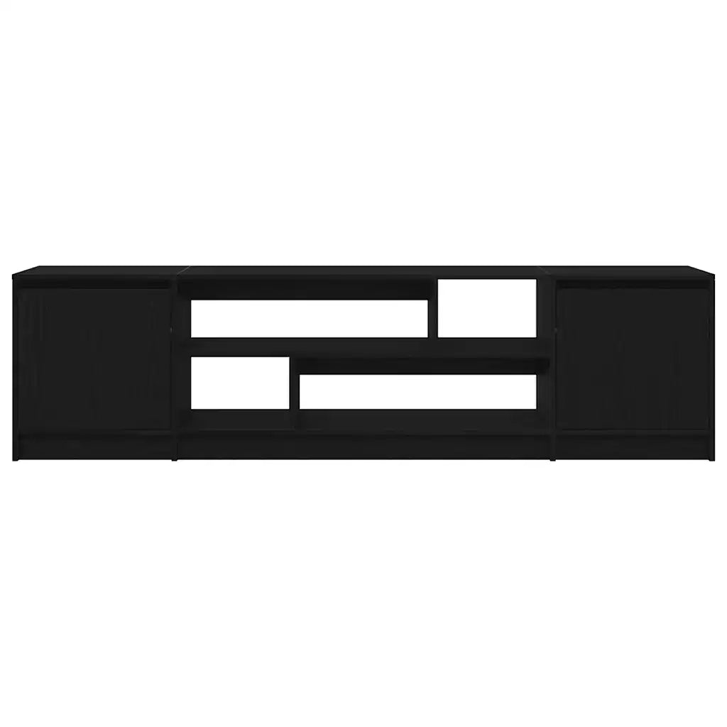 Mobile TV Rovere Nero 188,5x41x50 cm in Legno Multistrato 3328418