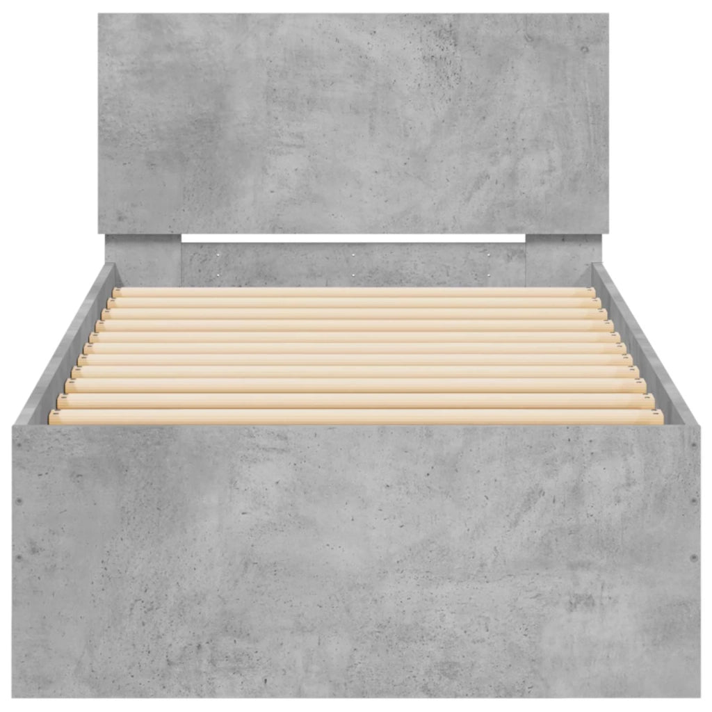 Struttura letto con testata Grigio Cemento 80 x 200 cm