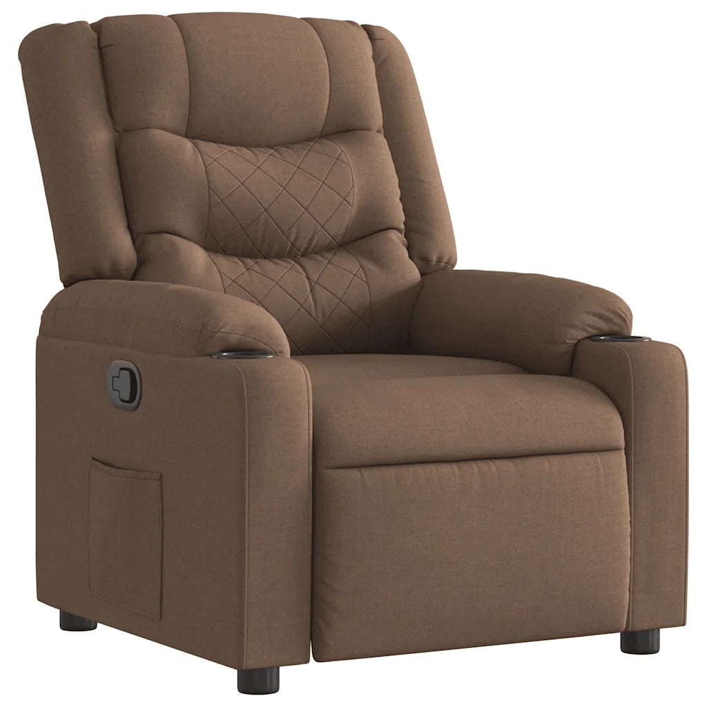 Poltrona Reclinabile in Tessuto Marrone 4019923