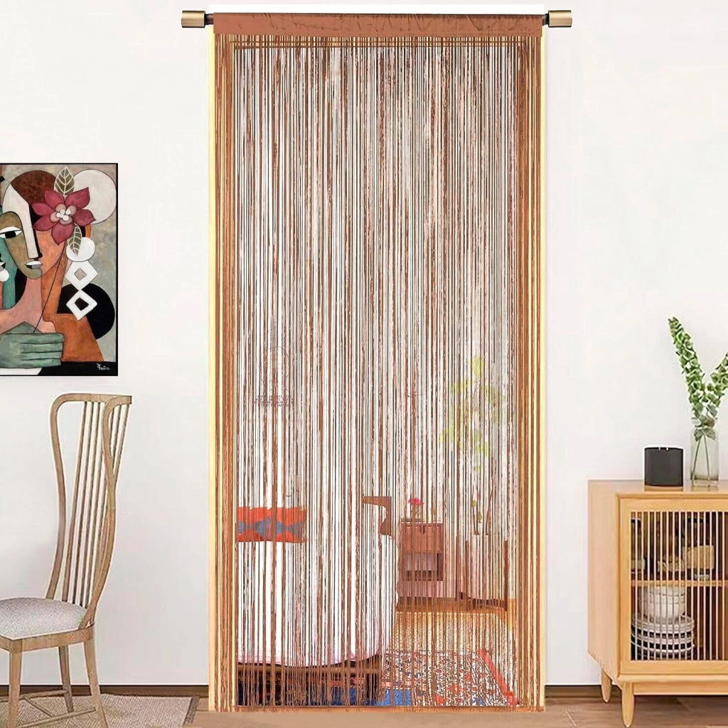 Tenda a Fili Elegante Per Porte Finestre Pannello 100x200 Cm Divisorio Camere Stanze Ambienti Bronzo