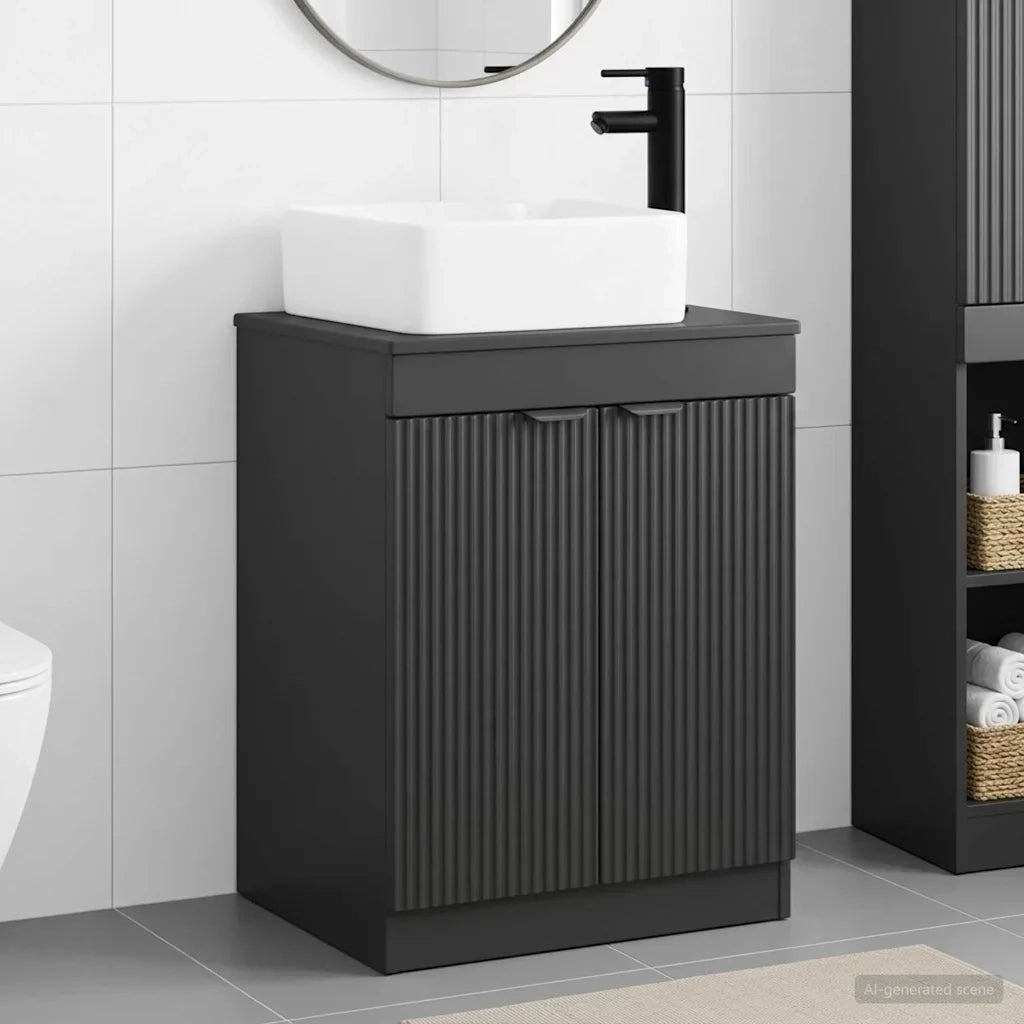 Set di mobili per il bagno Nero Legno ingegnerizzato 3404223