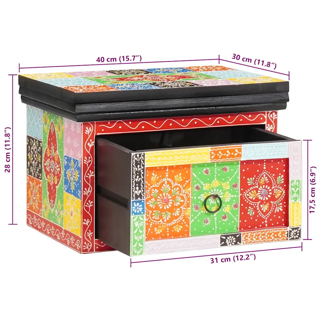 Comodino | Armadio da Notte | Mobiletto da notte con cassetto Multicolore 40 x 30 x 28 cm